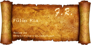 Fülöp Ria névjegykártya